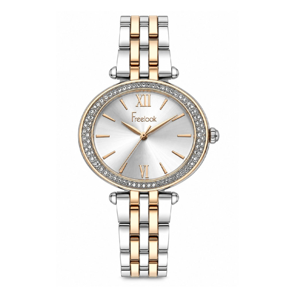 Freelook Lumiere Silver and Rose Gold Stainless Steel Watch for Women FL.1.10545-6