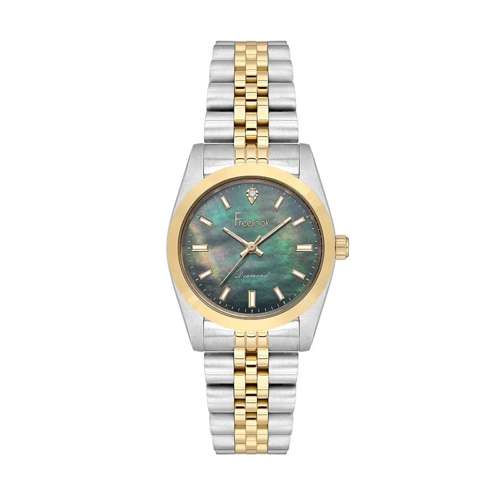 Freelook Naturelle Silver and Gold Stainless Steel Watch for Women FL.4.10004-5 - Daniel Klein Saudi Arabia