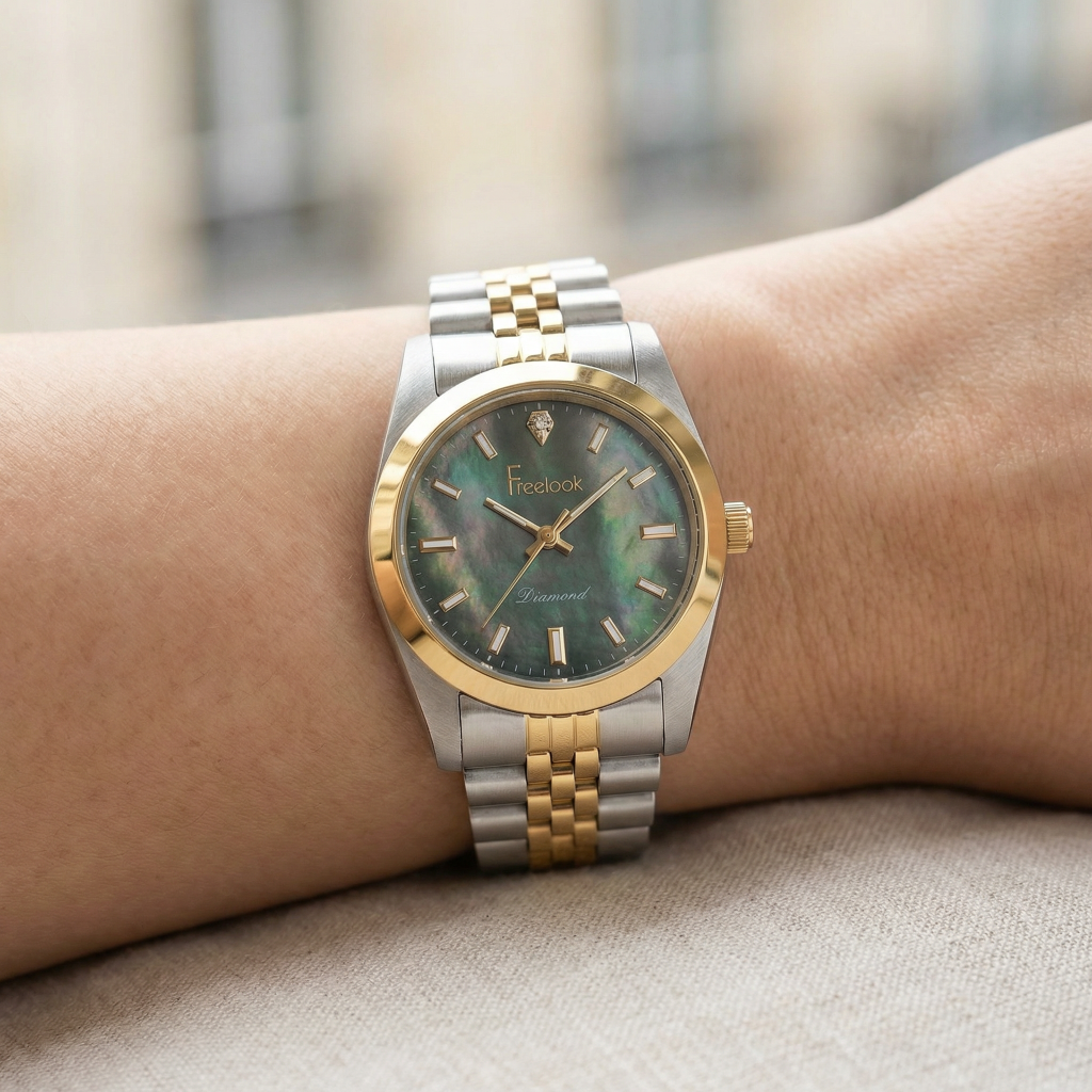 Freelook Naturelle Silver and Gold Stainless Steel Watch for Women FL.4.10004-5