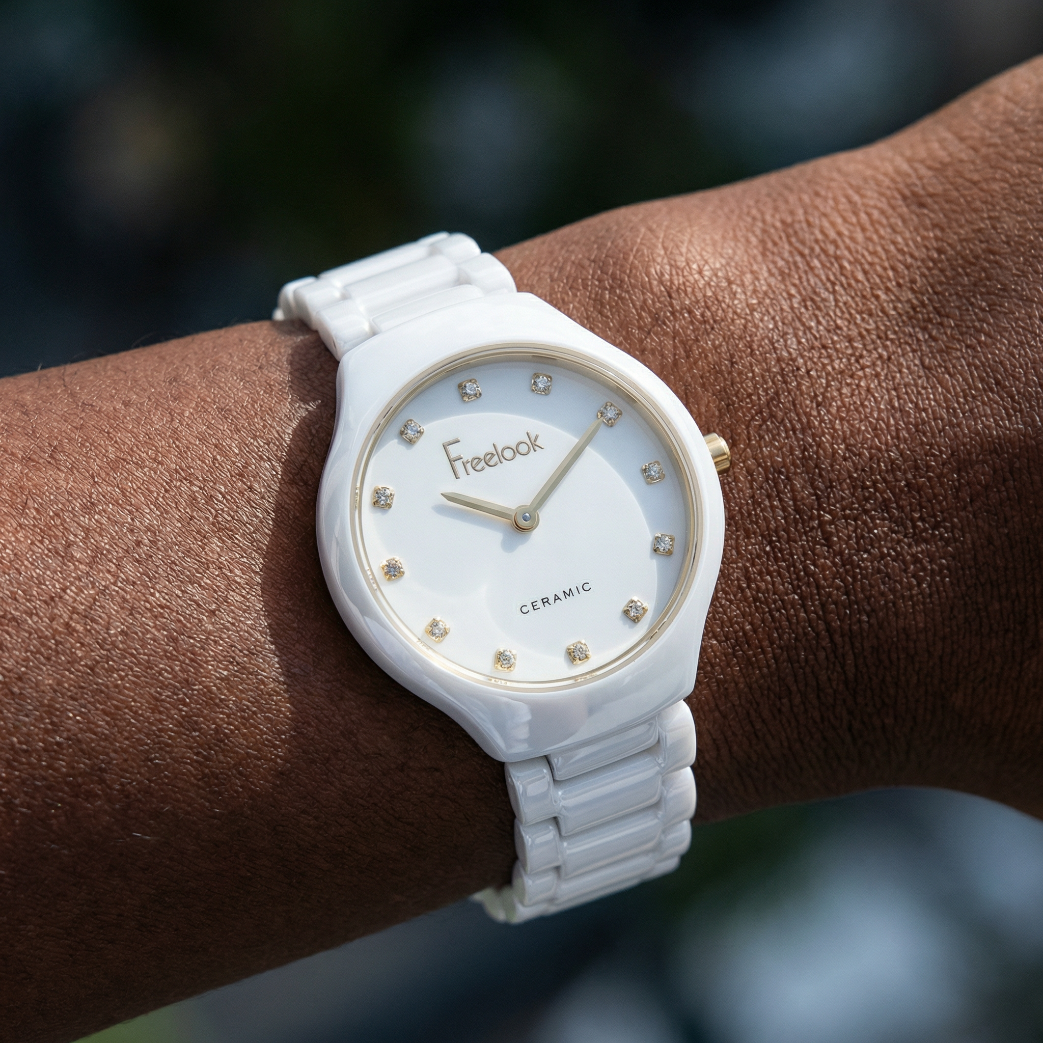 Freelook Charmant White Ceramic Watch for Women FL.4.10018-2