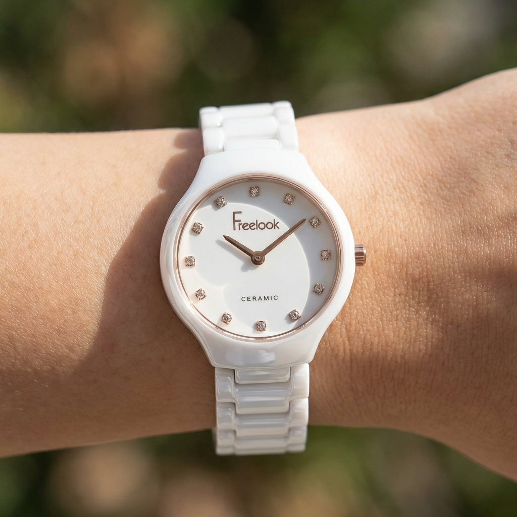 Freelook Charmant White Ceramic Watch for Women FL.4.10018-3
