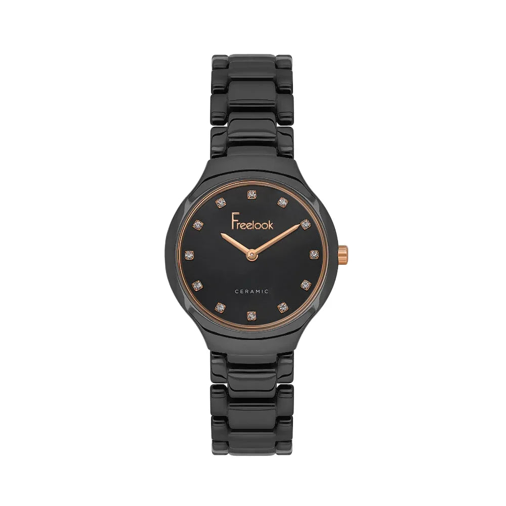 Freelook Charmant Black Ceramic Watch for Women FL.4.10018-5 - Daniel Klein Saudi Arabia