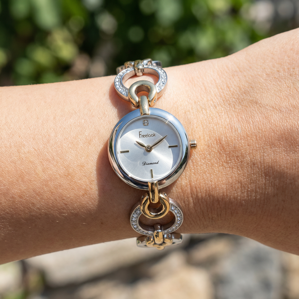 Freelook Lumiere Silver and Gold Stainless Steel Watch for Women FL.4.10020-1