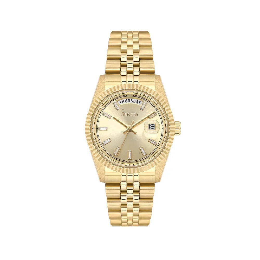 Freelook Jolie Gold Stainless Steel Watch for Women FL.4.10021-3 - Daniel Klein Saudi Arabia