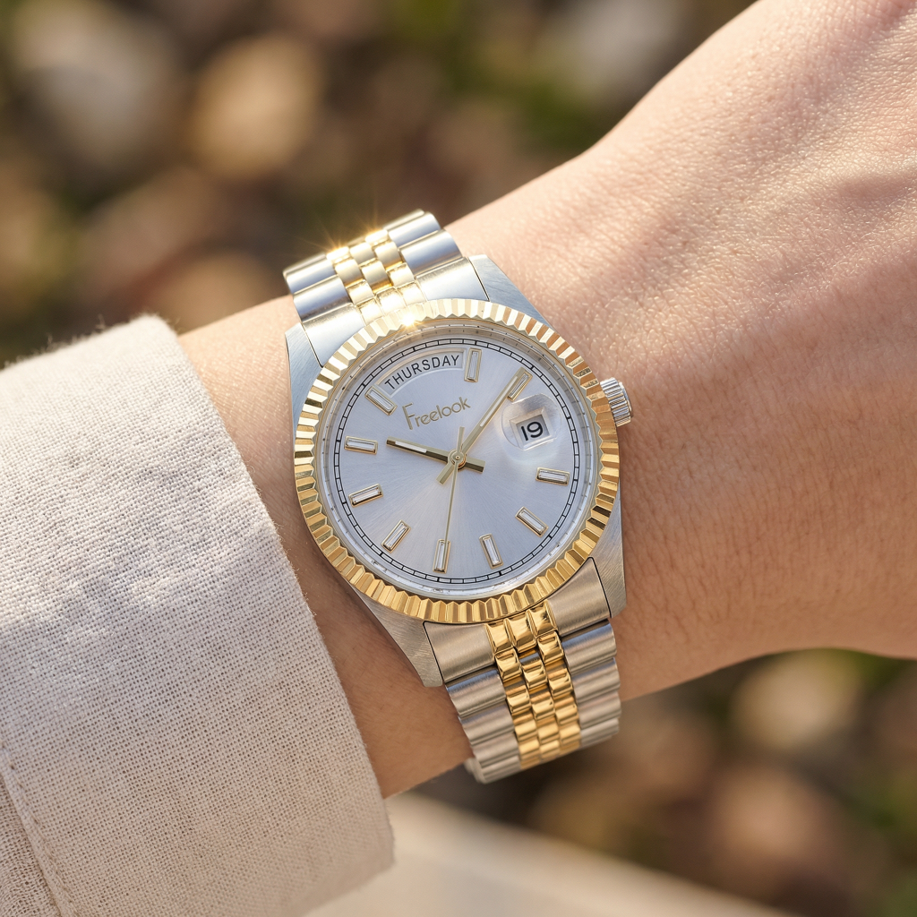 Freelook Jolie Silver and Gold Stainless Steel Watch for Women FL.4.10021-4
