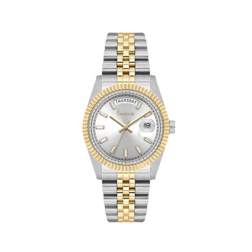 Freelook Jolie Silver and Gold Stainless Steel Watch for Women FL.4.10021-4 - Daniel Klein Saudi Arabia