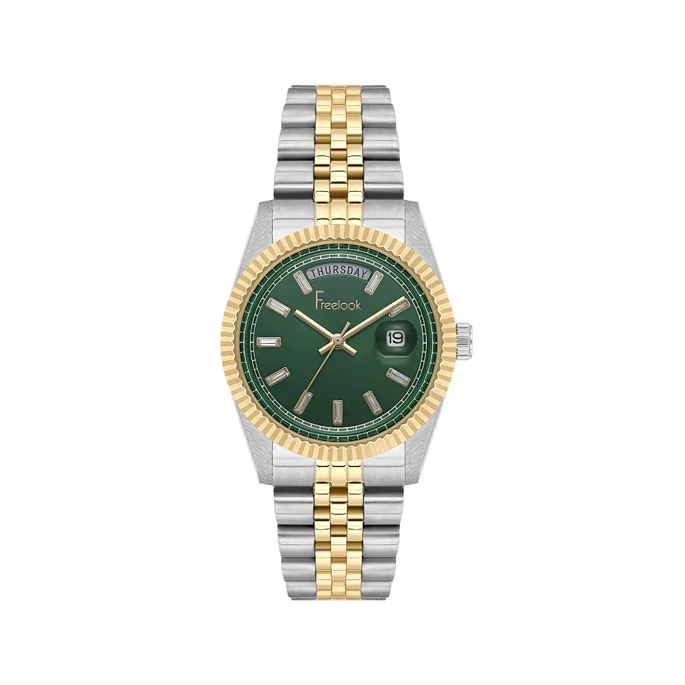Freelook Jolie Silver and Gold Stainless Steel Watch for Women FL.4.10021-5 - Daniel Klein Saudi Arabia