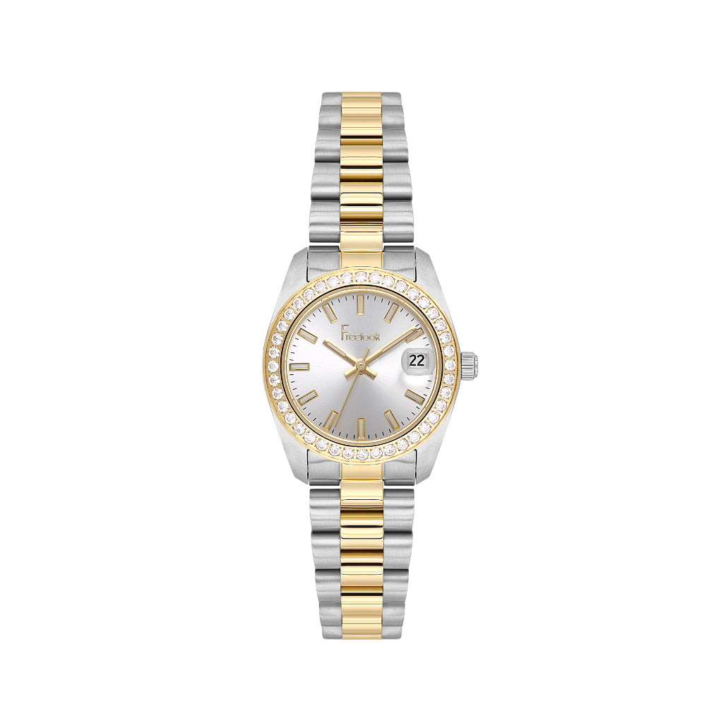 Freelook Lumiere Silver and Gold Stainless Steel Watch for Women FL.4.10022-3