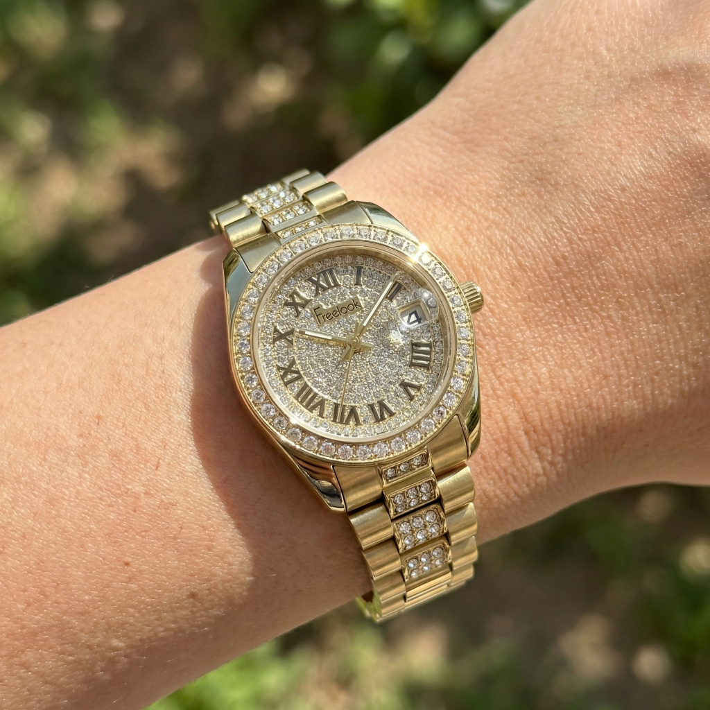 Freelook Charmant Gold Stainless Steel Watch for Women FL.4.10023-3