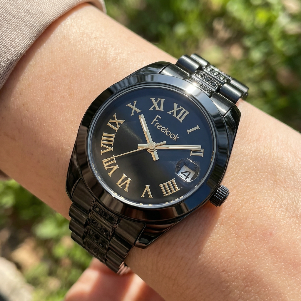 Freelook Charmant Black Stainless Steel Watch for Women FL.4.10023-5