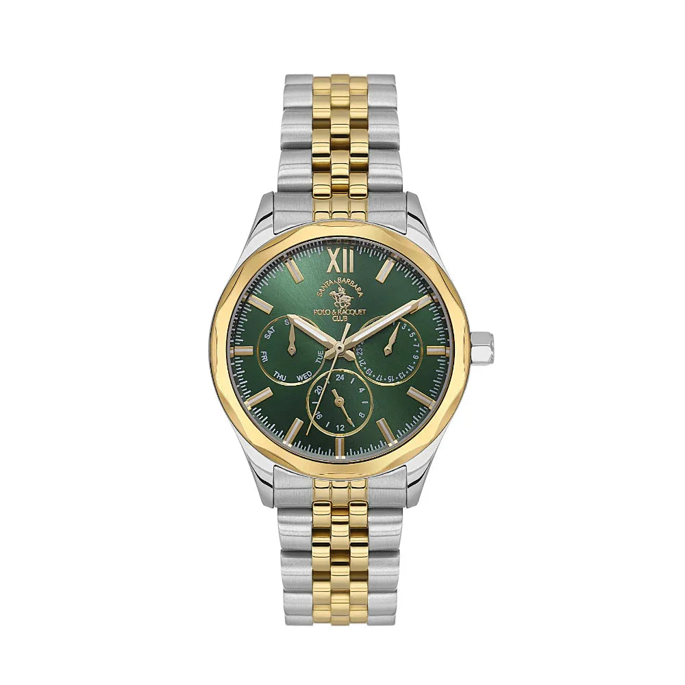 Santa Barbara Polo & Racquet Club Unique Silver and Gold Stainless Steel Watch for Women SB.1.10409-7 - Daniel Klein Saudi Arabia