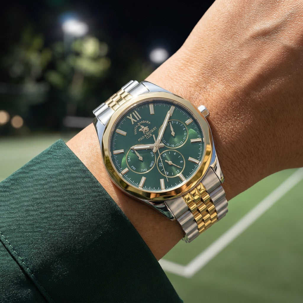 Santa Barbara Polo & Racquet Club Unique Silver and Gold Stainless Steel Watch for Women SB.1.10409-7