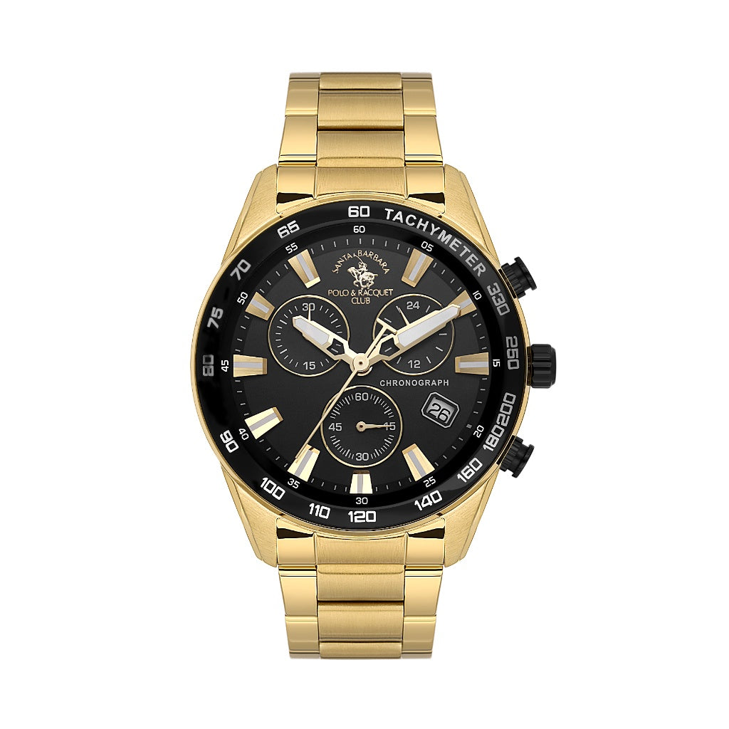 Santa Barbara Polo & Racquet Club Gold Stainless Steel Watch for Men SB.1.10430-8