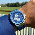 Santa Barbara Polo & Racquet Club Luxury Blue Silicone Band Watch for Men SB.1.10432-3