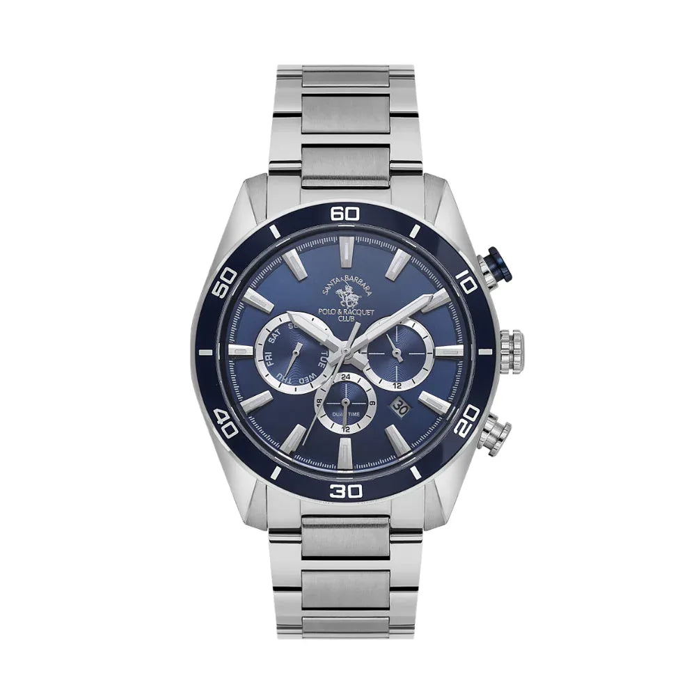 Santa Barbara Polo & Racquet Club Silver Stainless Steel Watch for Men SB.1.10498-6 - Daniel Klein Saudi Arabia