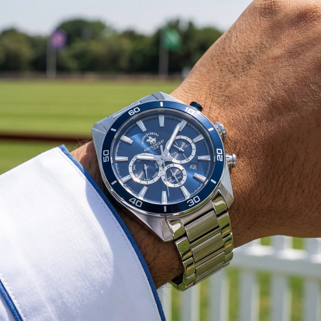Santa Barbara Polo & Racquet Club Silver Stainless Steel Watch for Men SB.1.10498-6