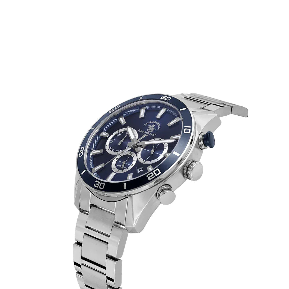 Santa Barbara Polo & Racquet Club Silver Stainless Steel Watch for Men SB.1.10498-6 - Daniel Klein Saudi Arabia