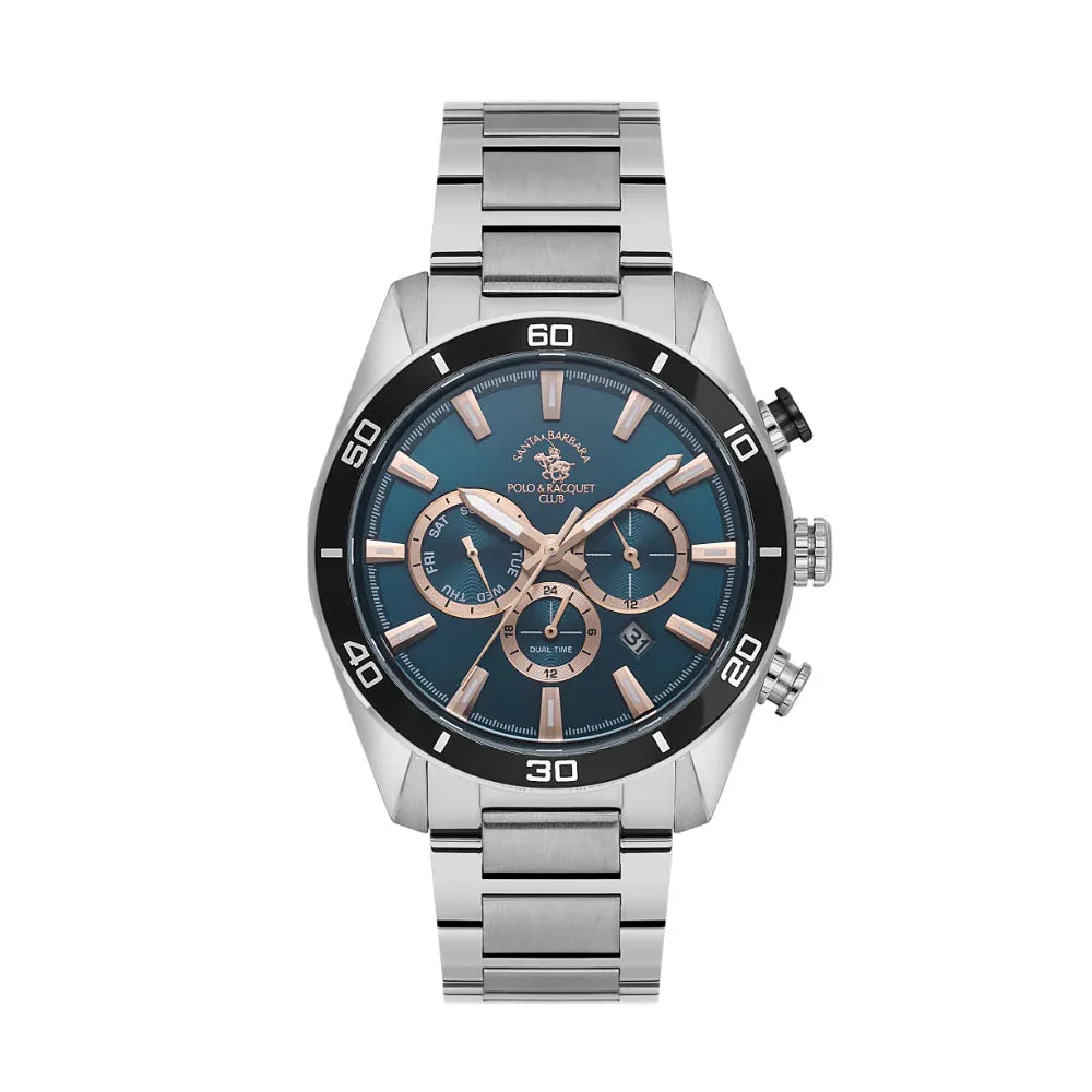 Santa Barbara Polo & Racquet Club Silver Stainless Steel Watch for Men SB.1.10498-7 - Daniel Klein Saudi Arabia