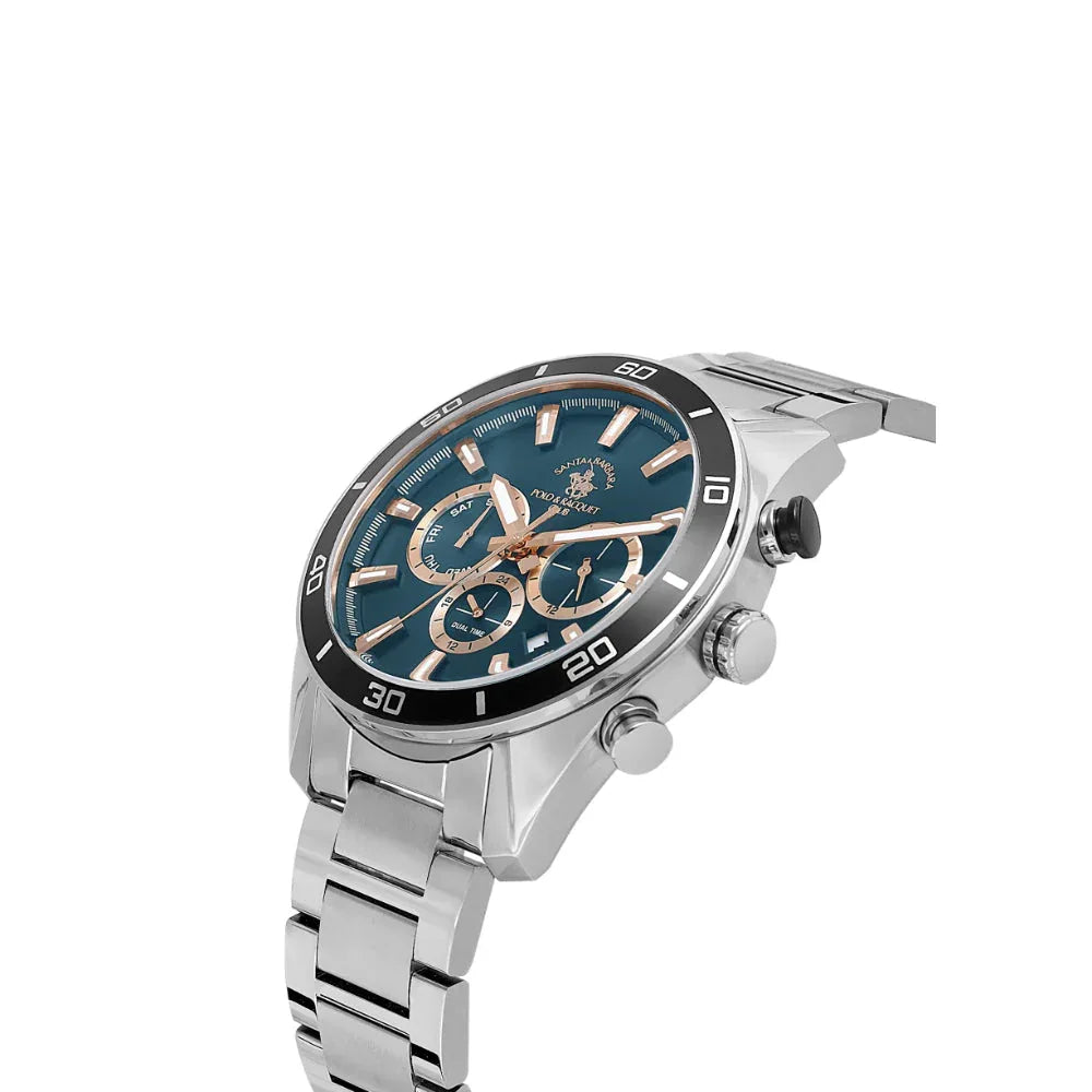 Santa Barbara Polo & Racquet Club Silver Stainless Steel Watch for Men SB.1.10498-7 - Daniel Klein Saudi Arabia
