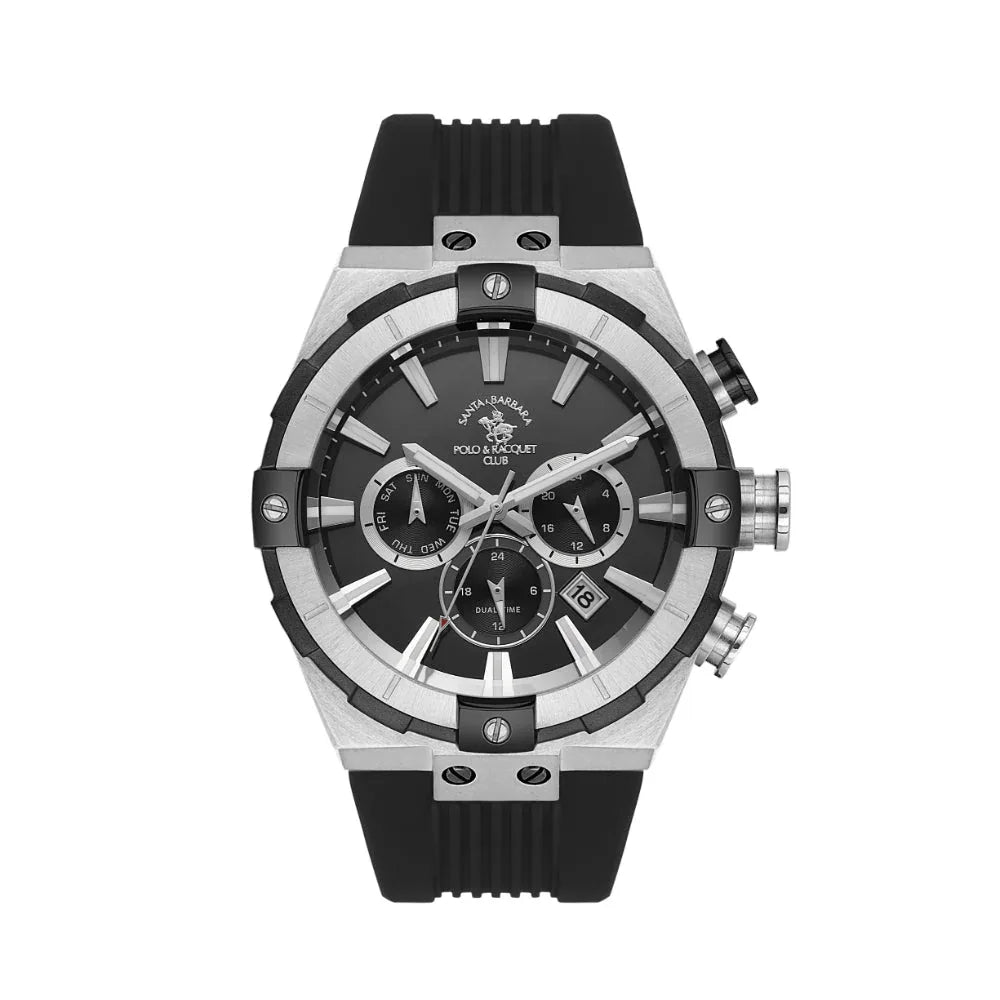 Santa Barbara Polo & Racquet Club Black Silicone Band Watch for Men SB.1.10510-1 - Daniel Klein Saudi Arabia