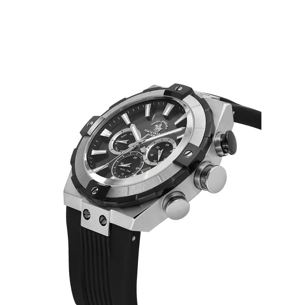 Santa Barbara Polo & Racquet Club Black Silicone Band Watch for Men SB.1.10510-1 - Daniel Klein Saudi Arabia