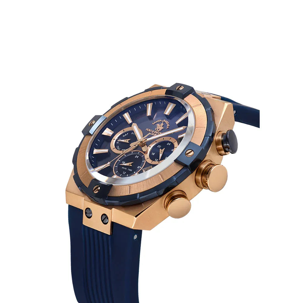 Santa Barbara Polo & Racquet Club Dark Blue Silicone Band Watch for Men SB.1.10510-8 - Daniel Klein Saudi Arabia