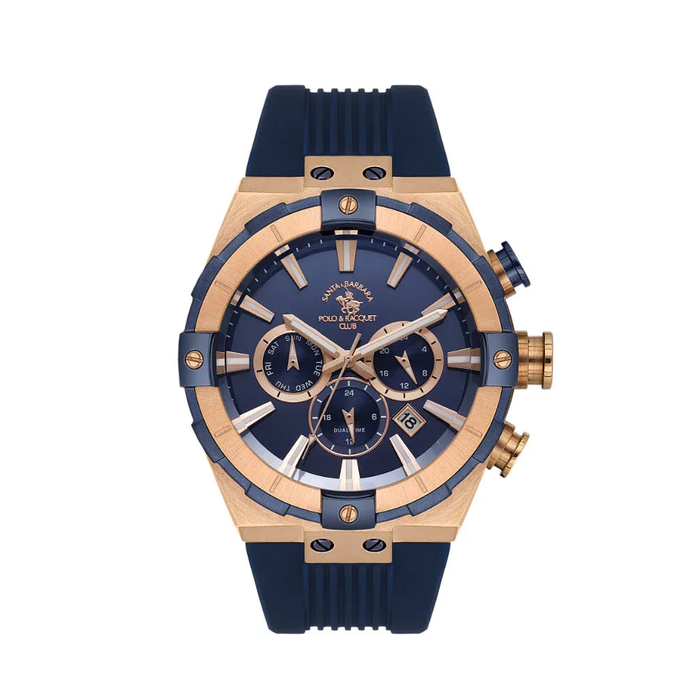 Santa Barbara Polo & Racquet Club Dark Blue Silicone Band Watch for Men SB.1.10510-8 - Daniel Klein Saudi Arabia