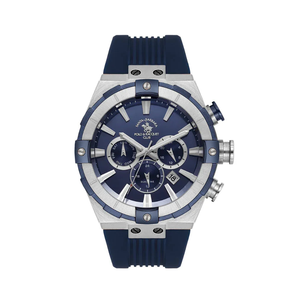 Santa Barbara Polo & Racquet Club Dark Blue Silicone Band Watch for Men SB.1.10510-9 - Daniel Klein Saudi Arabia