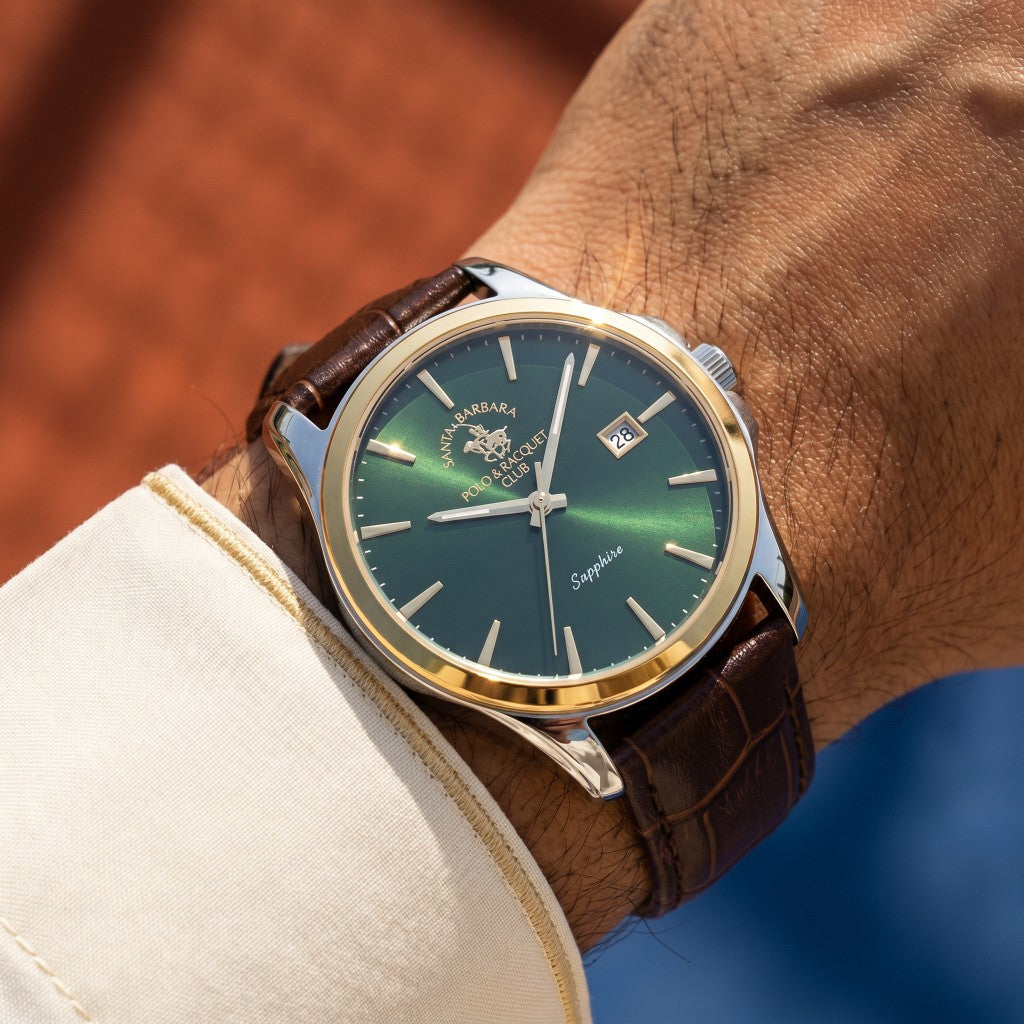 Santa Barbara Polo & Racquet Club Noble Dark Brown Leather Watch for Men SB.1.10535-5
