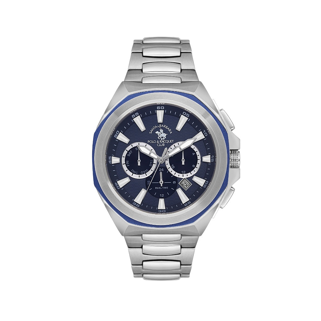 Santa Barbara Polo & Racquet Club Silver Stainless Steel Watch for Men SB.1.10539-2