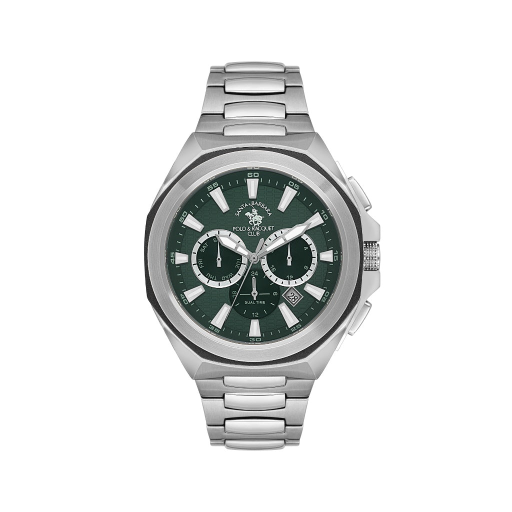 Santa Barbara Polo & Racquet Club Silver Stainless Steel Watch for Men SB.1.10539-3
