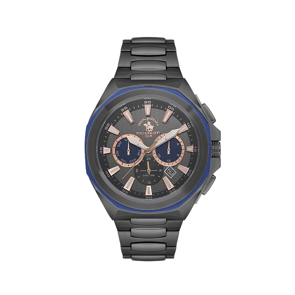 Santa Barbara Polo & Racquet Club Black Stainless Steel Watch for Men SB.1.10539-4