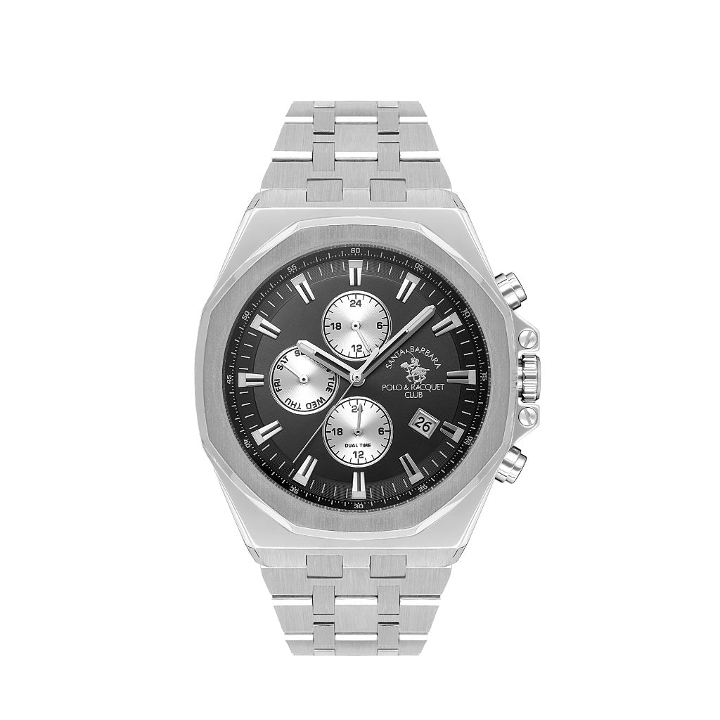 Santa Barbara Polo & Racquet Club Silver Stainless Steel Watch for Men SB.1.10546-2