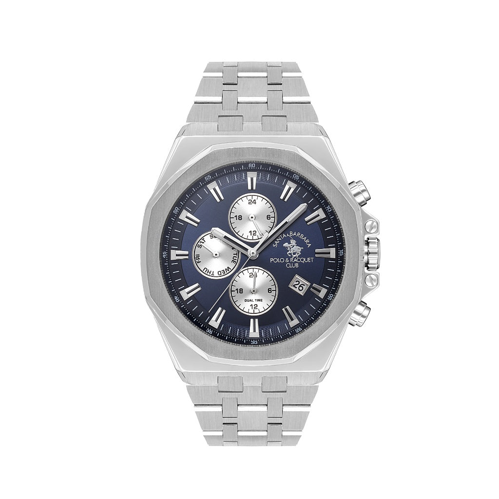 Santa Barbara Polo & Racquet Club Silver Stainless Steel Watch for Men SB.1.10546-3