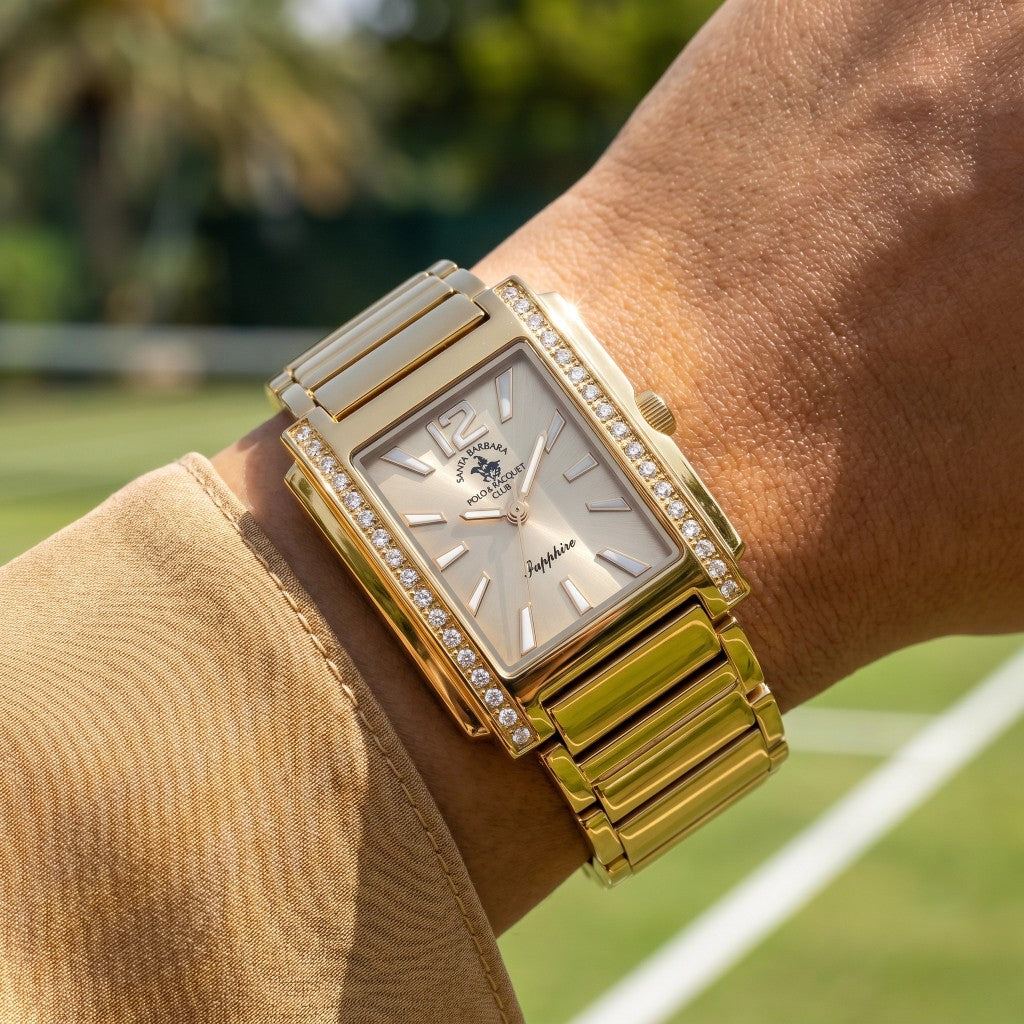 Santa Barbara Polo & Racquet Club Luxury Gold Stainless Steel Watch for Women SB.1.10547-4