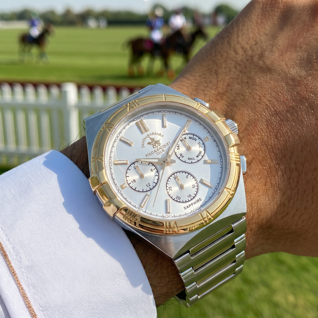 Santa Barbara Polo & Racquet Club Luxury Silver Stainless Steel Watch for Men SB.1.10548-3