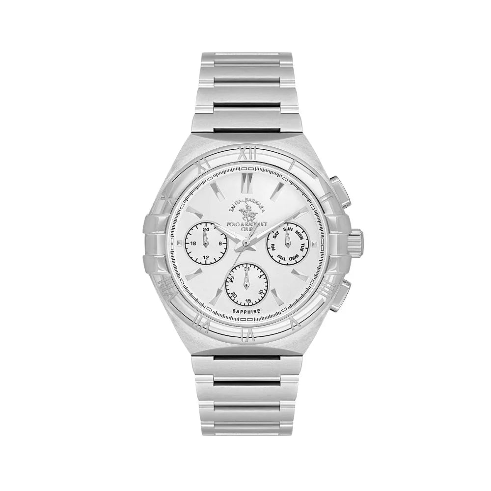 Santa Barbara Polo & Racquet Club Luxury Silver Stainless Steel Watch for Men SB.1.10548-6 - Daniel Klein Saudi Arabia