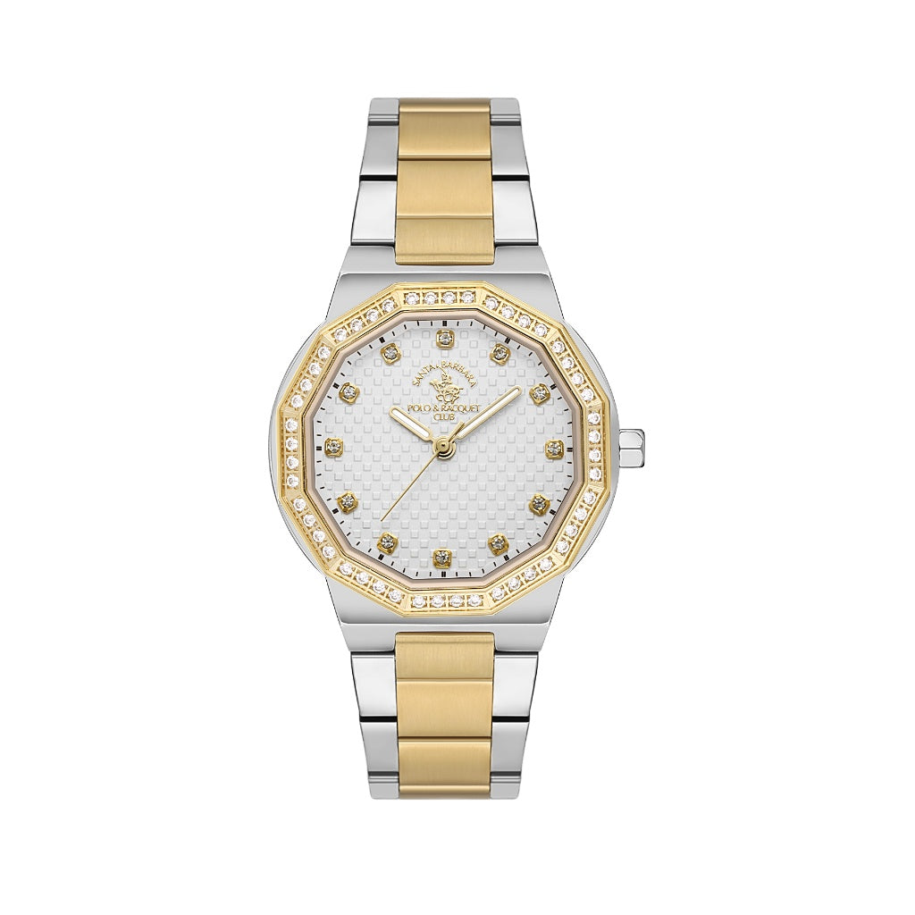 Santa Barbara Polo & Racquet Club Silver and Gold Stainless Steel Watch for Women SB.1.10552-3