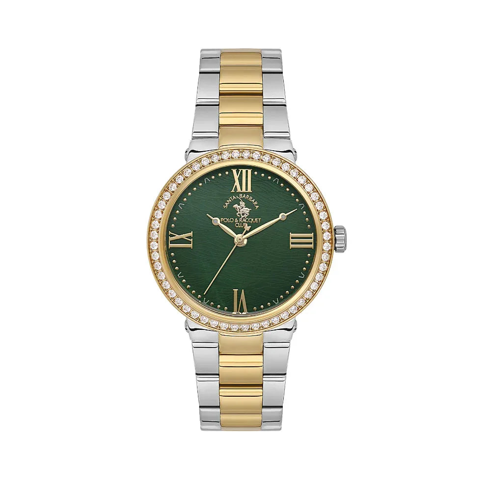 Santa Barbara Polo & Racquet Club Unique Silver and Gold Stainless Steel Watch for Women SB.1.10553-4 - Daniel Klein Saudi Arabia