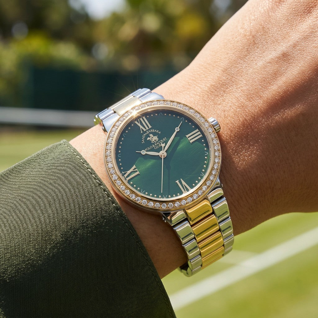 Santa Barbara Polo & Racquet Club Unique Silver and Gold Stainless Steel Watch for Women SB.1.10553-4
