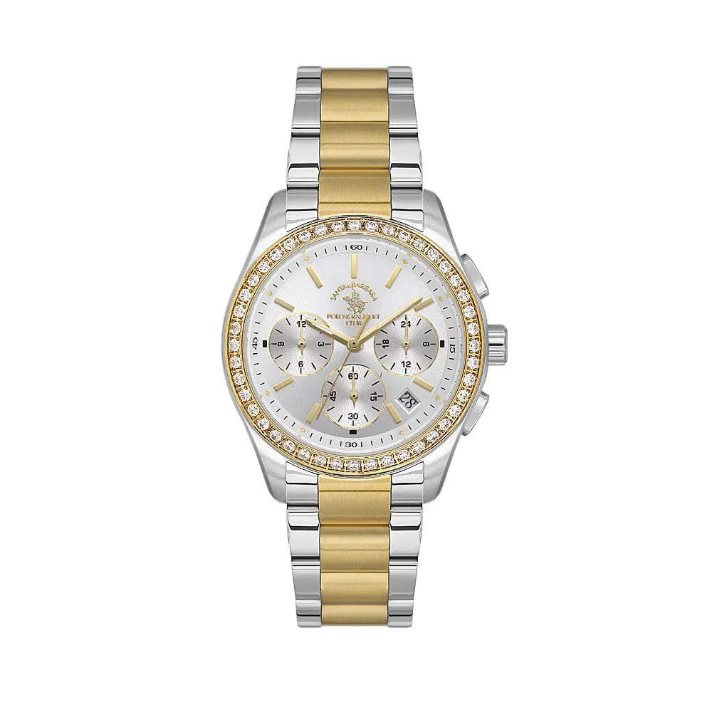Santa Barbara Polo & Racquet Club Unique Silver and Gold Stainless Steel Watch for Women SB.1.10555-3 - Daniel Klein Saudi Arabia