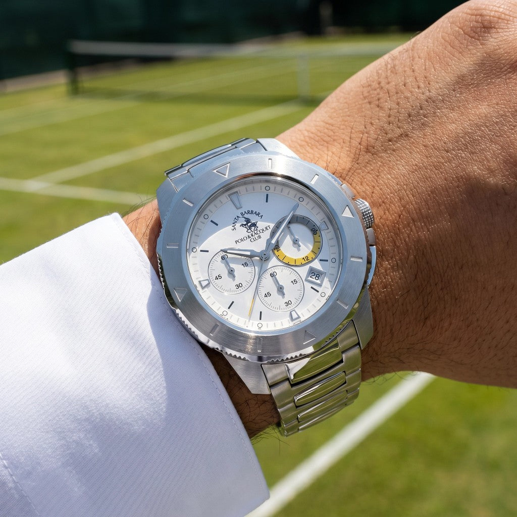 Santa Barbara Polo & Racquet Club Legend Silver Stainless Steel Watch for Men SB.1.10561-1