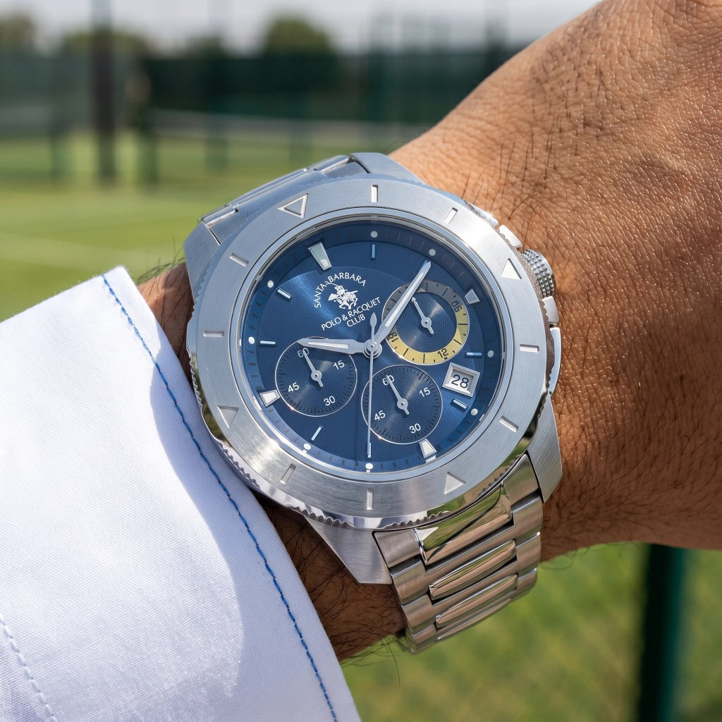 Santa Barbara Polo & Racquet Club Legend Silver Stainless Steel Watch for Men SB.1.10561-3
