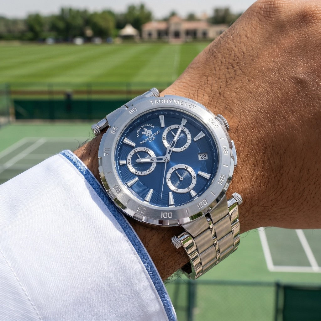 Santa Barbara Polo & Racquet Club Legend Silver Stainless Steel Watch for Men SB.1.10567-2