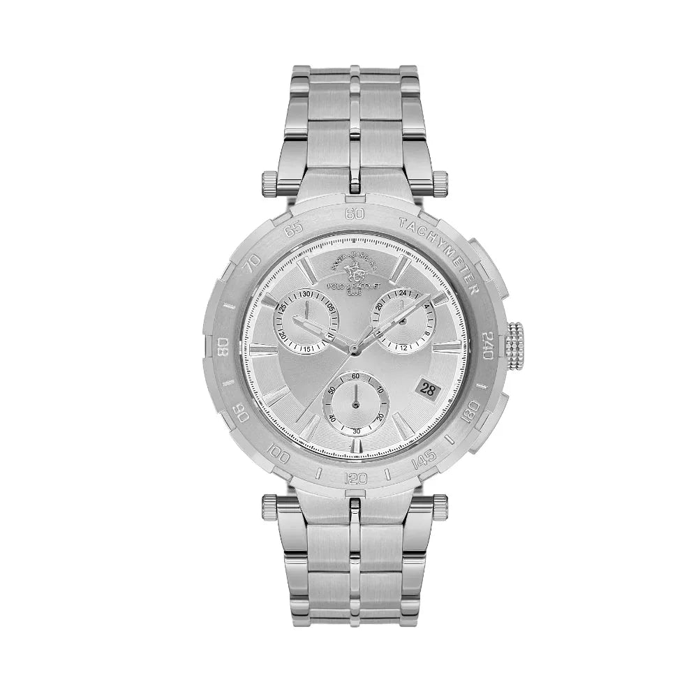 Santa Barbara Polo & Racquet Club Legend Silver Stainless Steel Watch for Men SB.1.10567-6 - Daniel Klein Saudi Arabia