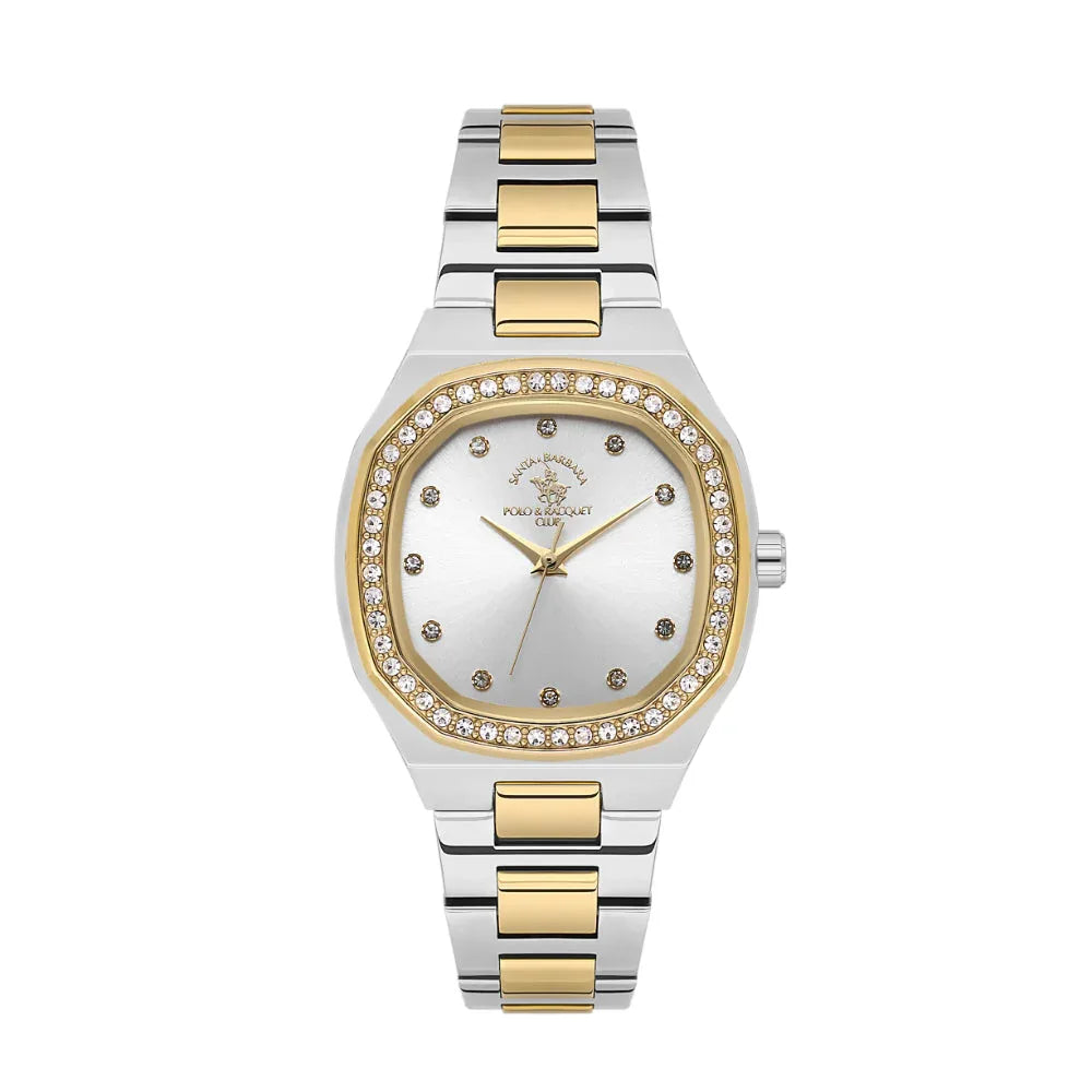 Santa Barbara Polo & Racquet Club Silver and Gold Stainless Steel Watch for Women SB.1.10625-5 - Daniel Klein Saudi Arabia
