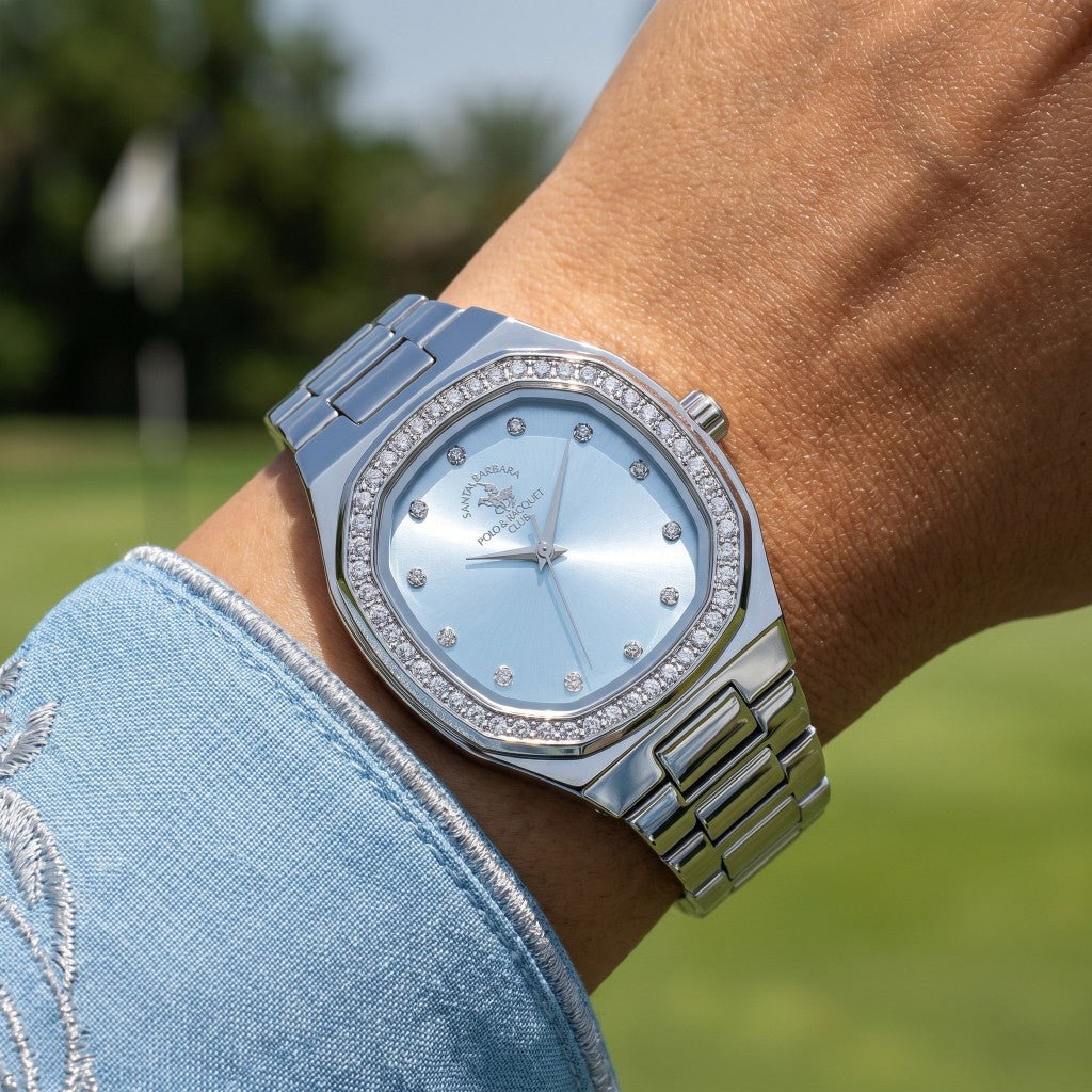 Santa Barbara Polo & Racquet Club Silver Stainless Steel Watch for Women SB.1.10625-7