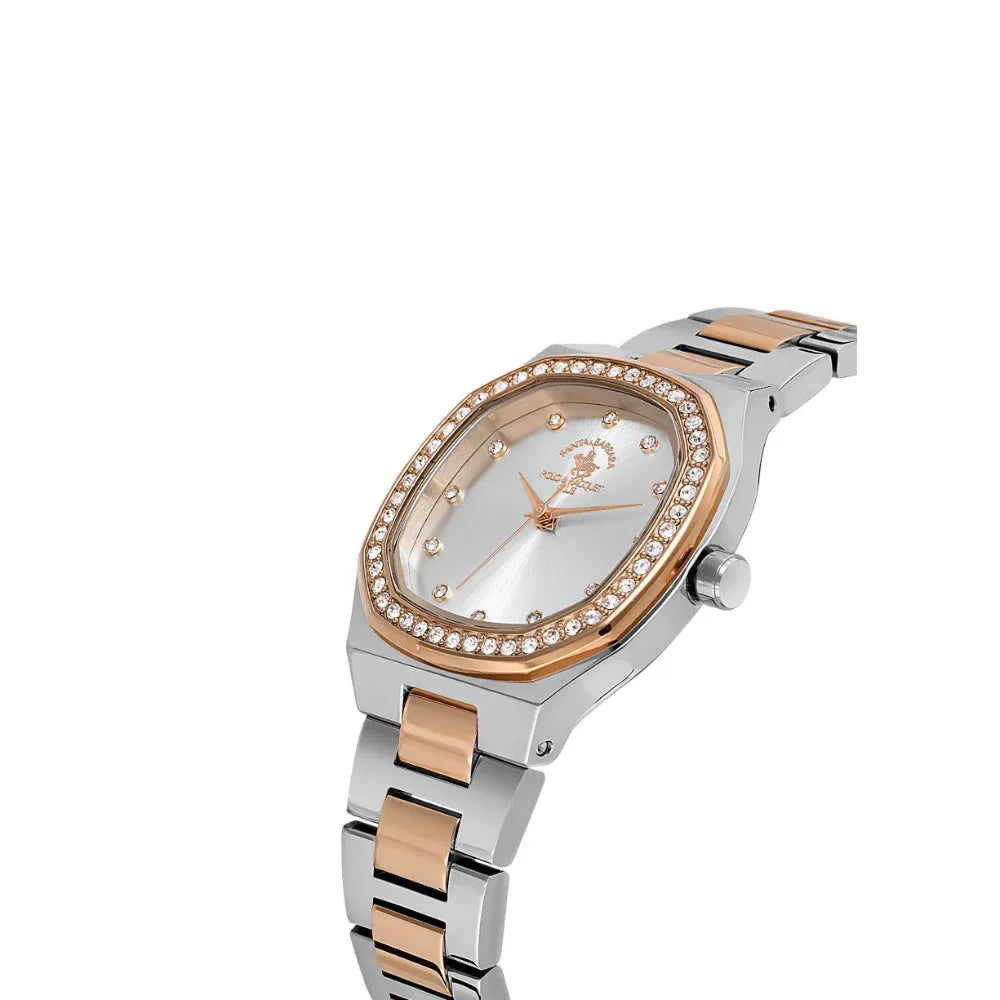 Santa Barbara Polo & Racquet Club Silver and Rose Gold Stainless Steel Watch for Women SB.1.10625-8 - Daniel Klein Saudi Arabia