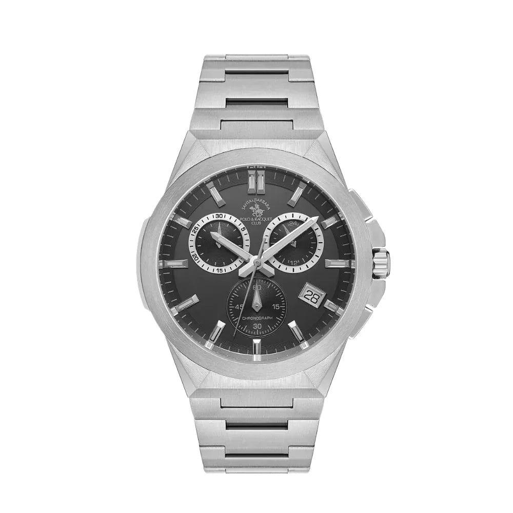Santa Barbara Polo & Racquet Club Silver Stainless Steel Watch for Men SB.1.10633-1 - Daniel Klein Saudi Arabia
