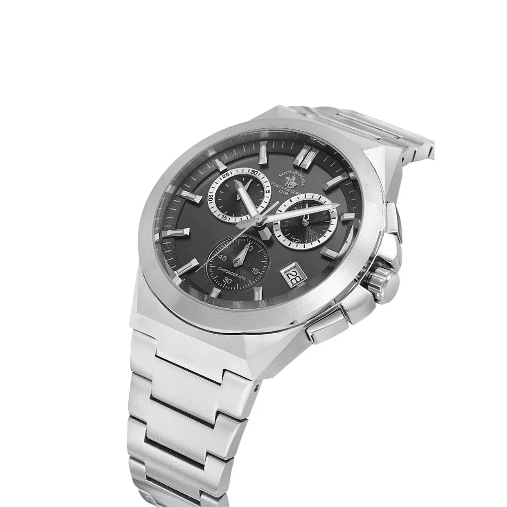 Santa Barbara Polo & Racquet Club Silver Stainless Steel Watch for Men SB.1.10633-1 - Daniel Klein Saudi Arabia